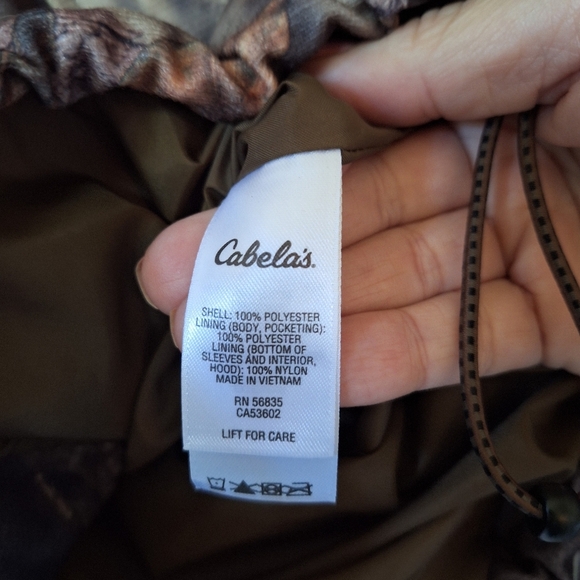 Herters Cabela's Mossy Oak Full Zip Hooded Camo Hunting Jacket Mens Size L - Picture 3 of 9